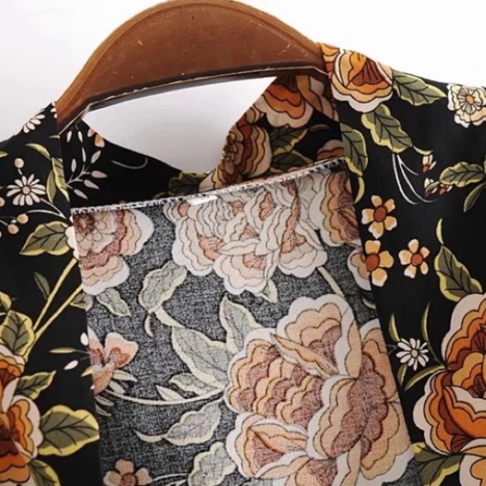 Boho Floral Long Duster Kimono Maxi Robe - Picture 5 of 8